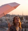 Coral Pink Folding Compact Umbrella by Anatole of Paris – MADELEINE
