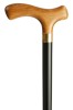 Tan Crutch Handled Black Walking Stick