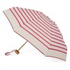 Sorbet Pink Striped Folding Compact Umbrella by Anatole of Paris  MARCELLE