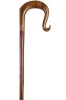 Handmade Large Walnut Shepherd's Crook on Hazel Shaft