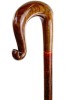 Handmade American Walnut Shepherd's Crook on Hazel Shaft