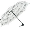 Music Notes Auto Open & Close Folding Umbrella - White