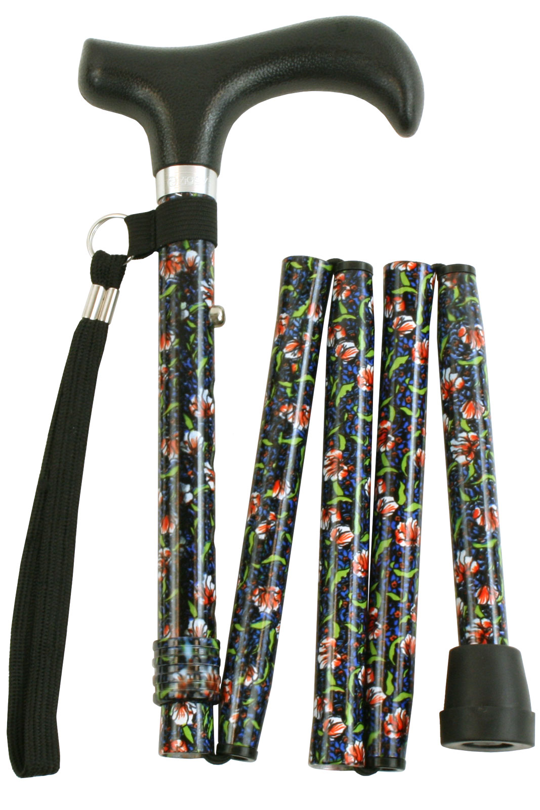 Handbag Sized Folding Walking Stick - Morris Pattern
