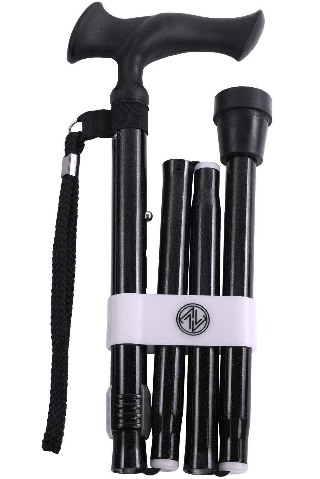 Comfort Grip Black Adjustable Folding Walking Cane – Fashionable Canes