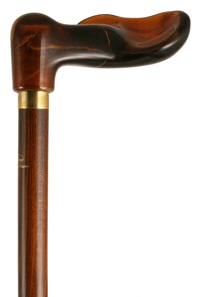 Fischer Handle Right Handed Chocolate Brown Folding Walking Stick