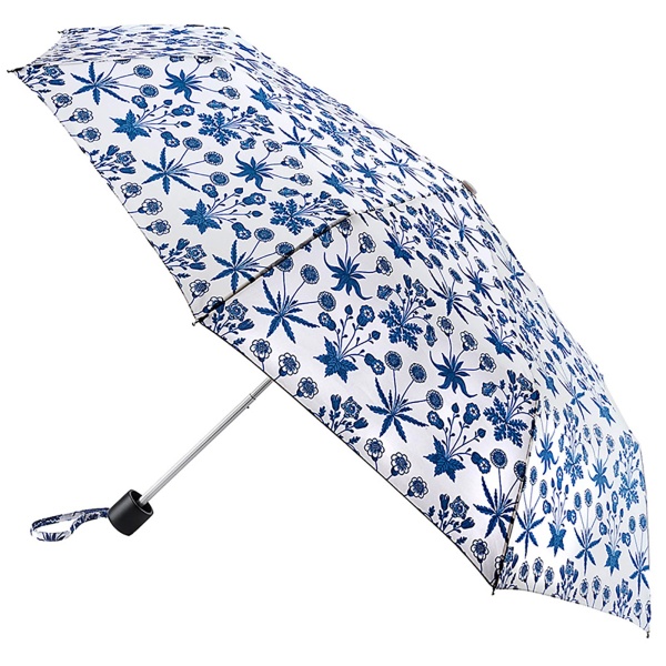 Morris & Co Minilite by Fulton - Lightweight Folding UPF 50+ Umbrella - Daisy Blue Ivory