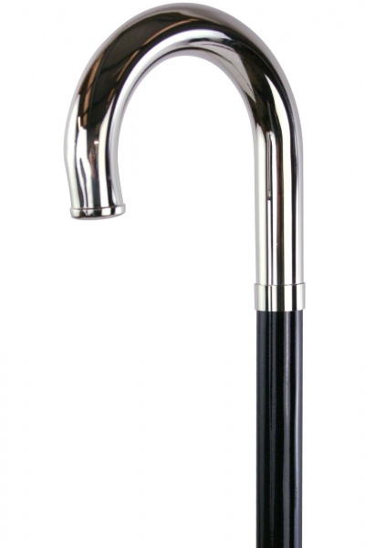 Silver Plated Crook Collectors Cane by Pasotti