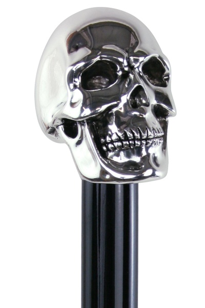 Silver Plated Skull Collectors Cane by Pasotti