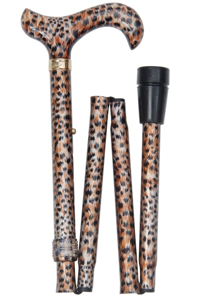 Fashion Folding Walking Stick - Cheetah